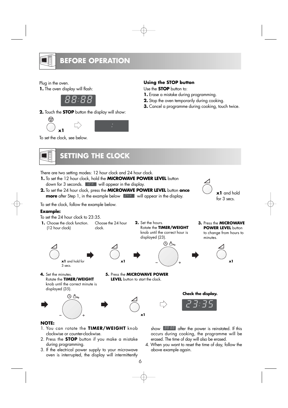 Before operation setting the clock | Zanussi ZM176ST User Manual | Page 8 / 39