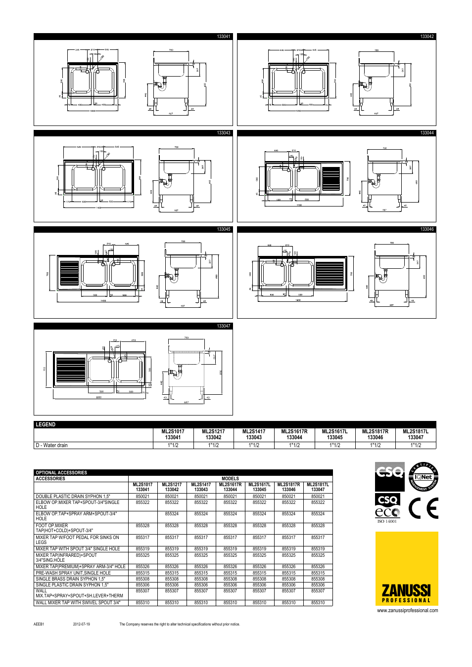 Zanussi | Zanussi 133046 User Manual | Page 2 / 2