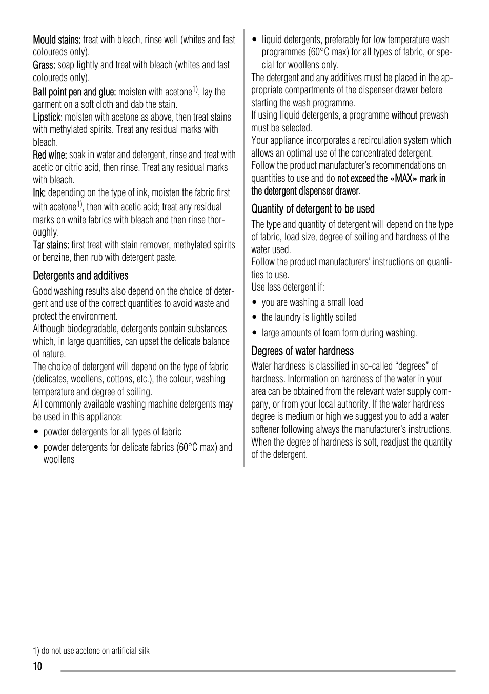 Zanussi ZWH 7162 J User Manual | Page 10 / 28