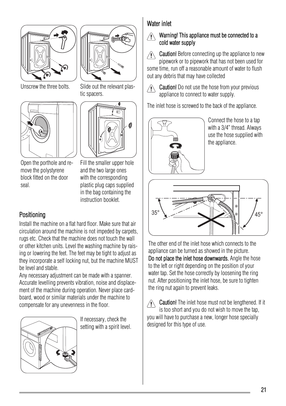 Zanussi ZWH 7162 J User Manual | Page 21 / 28