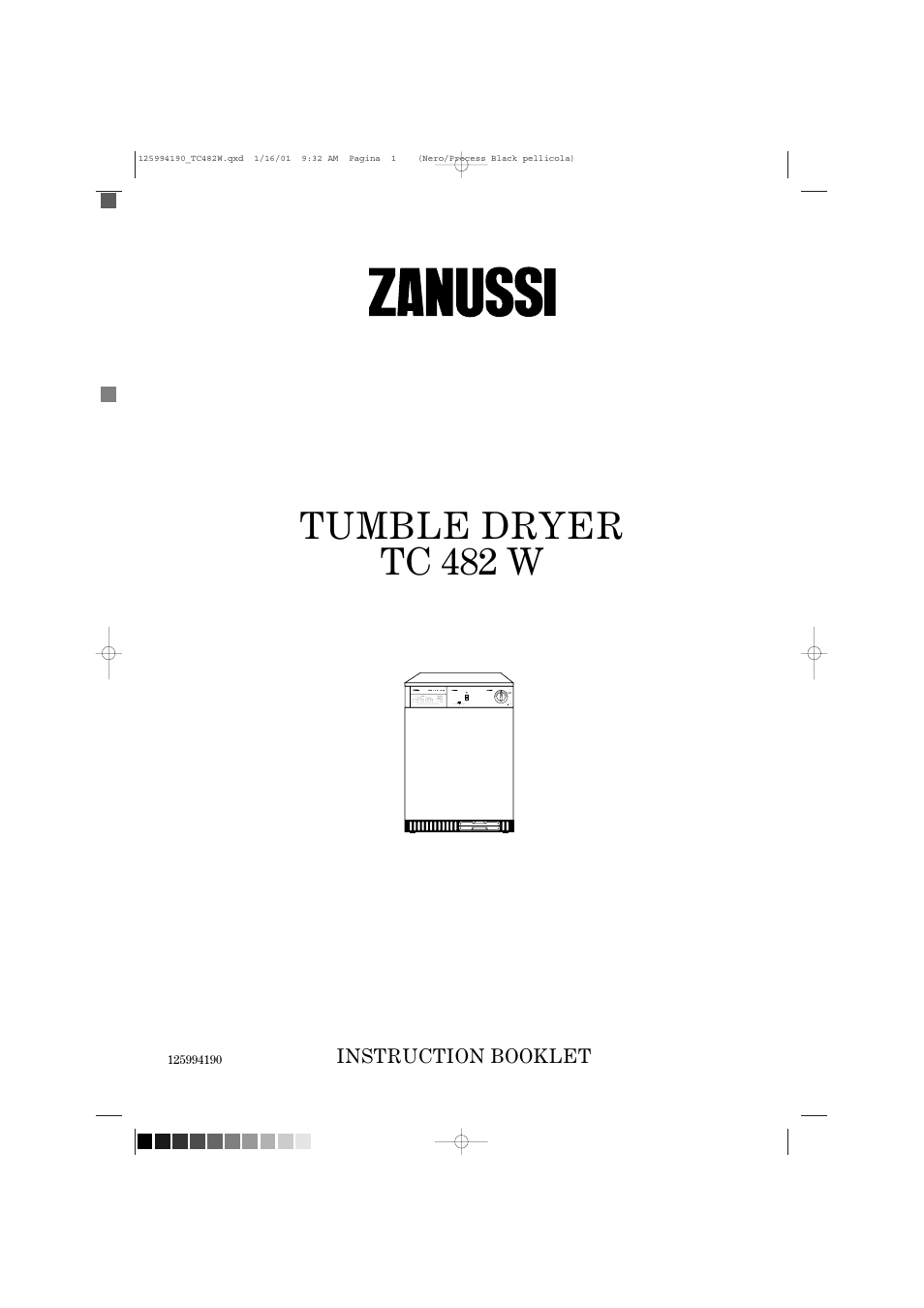 Zanussi TC 482 W User Manual | 18 pages