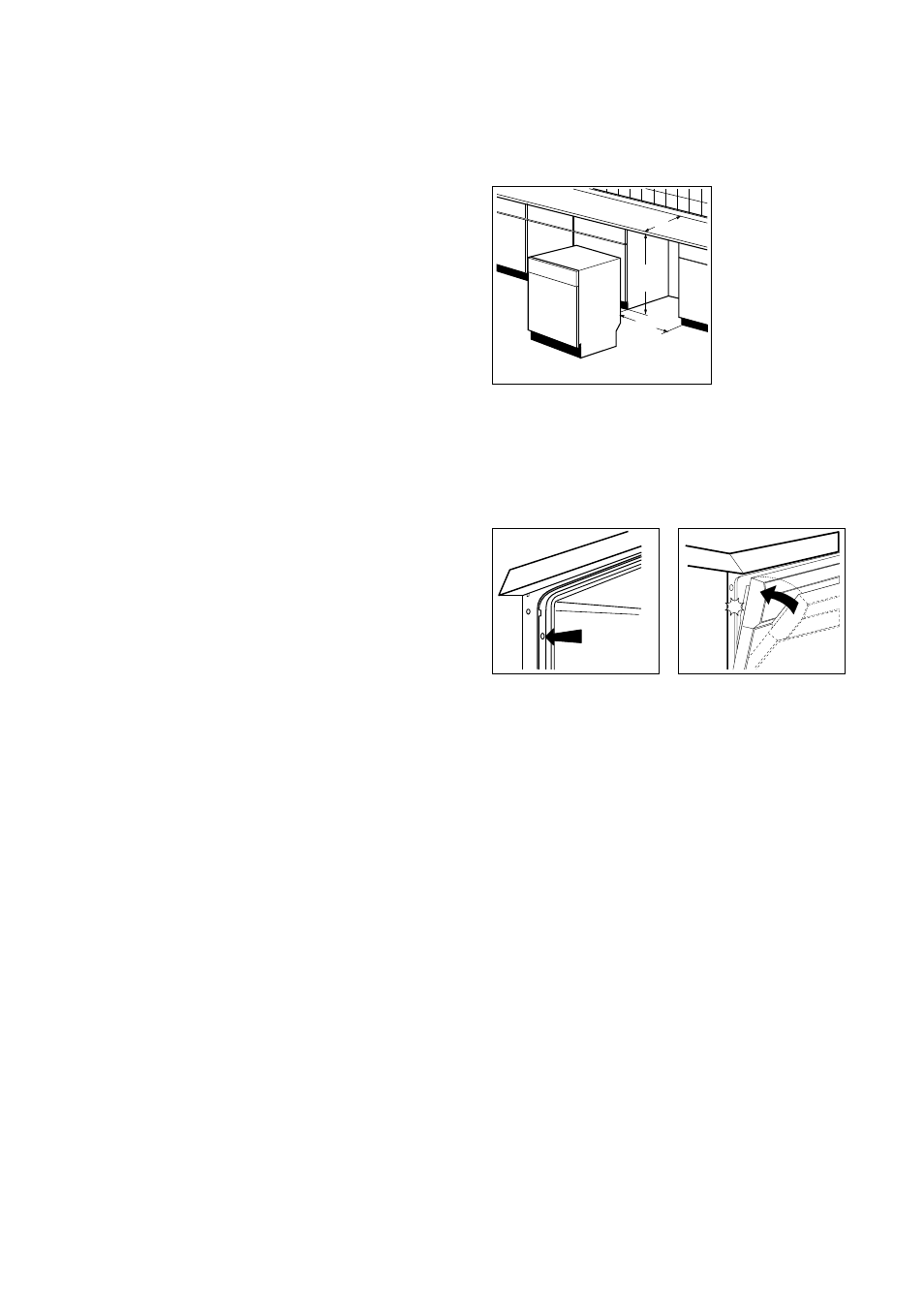Fitting under a counter, Levelling | Zanussi DE 6844 A User Manual | Page 27 / 28