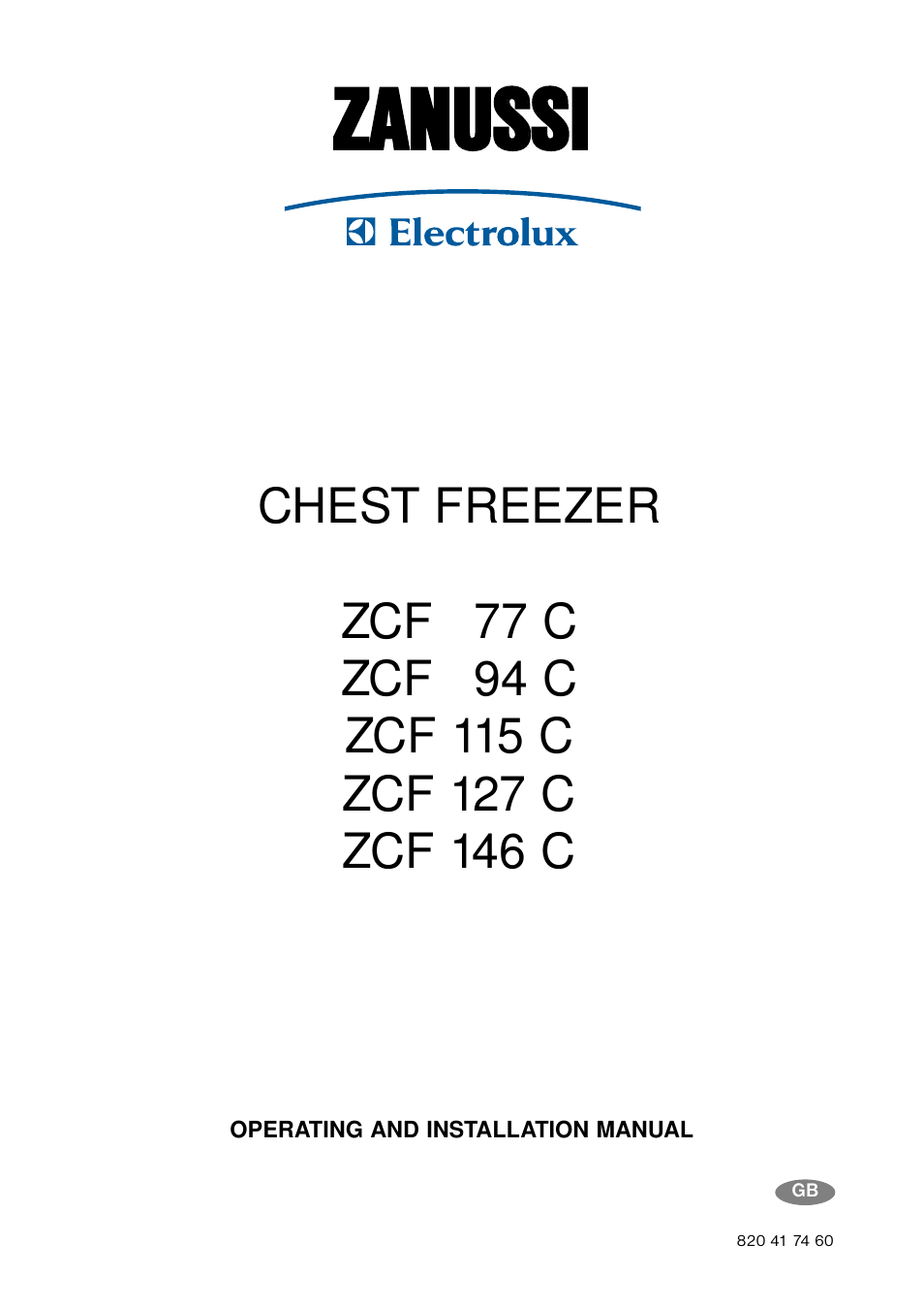 Zanussi ZCF 127 C User Manual | 16 pages