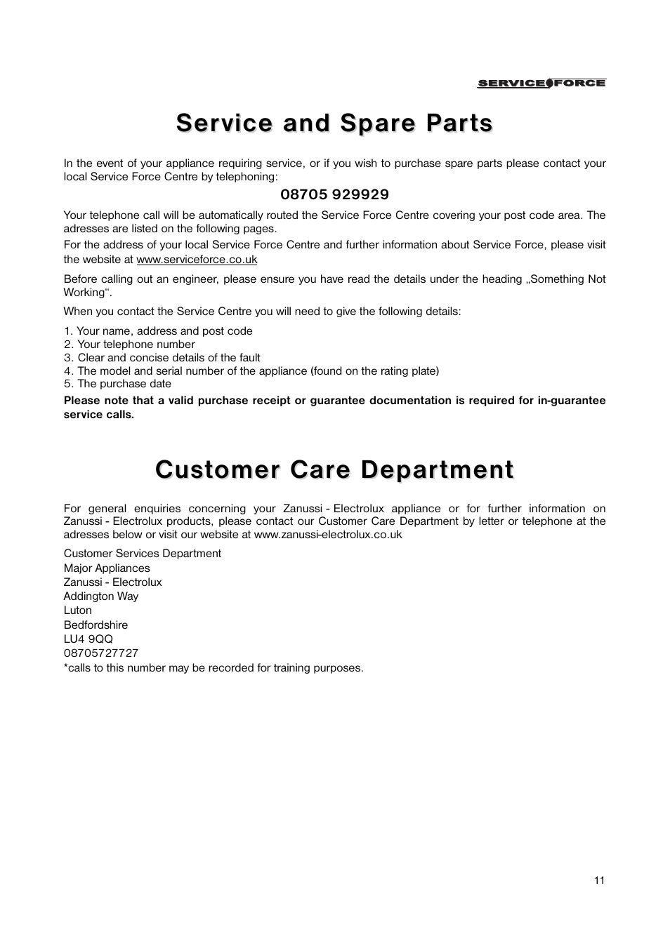 Zanussi ZUC 053W User Manual | Page 11 / 16