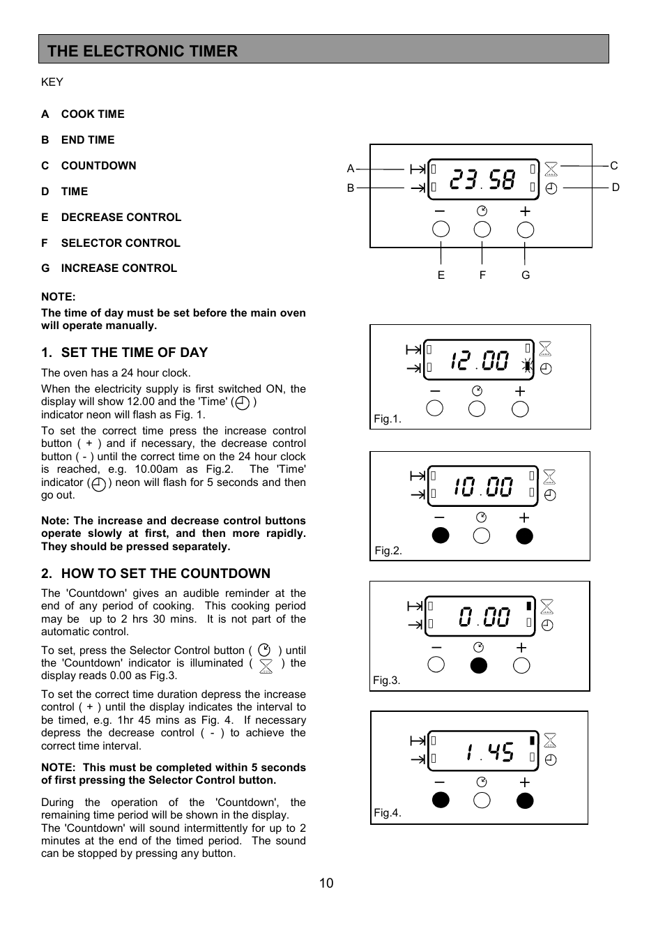 The electronic timer | Zanussi ZHQ 575 User Manual | Page 10 / 60