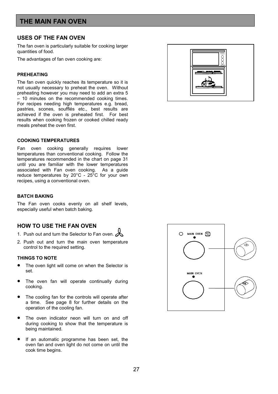 The main fan oven | Zanussi ZHQ 575 User Manual | Page 27 / 60