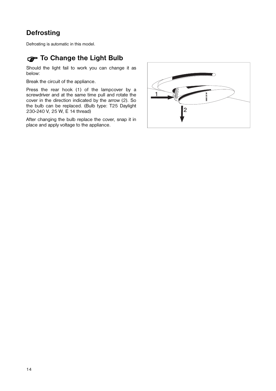 Defrosting | Zanussi ZNB 404 S User Manual | Page 14 / 24
