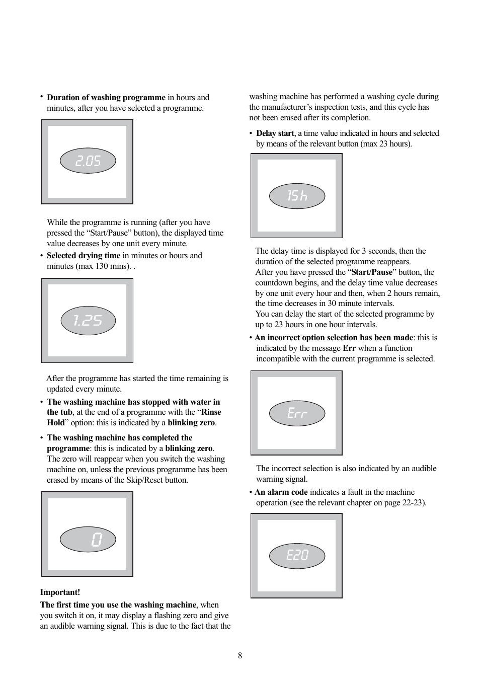 Zanussi ZWD 1251 W User Manual | Page 8 / 30