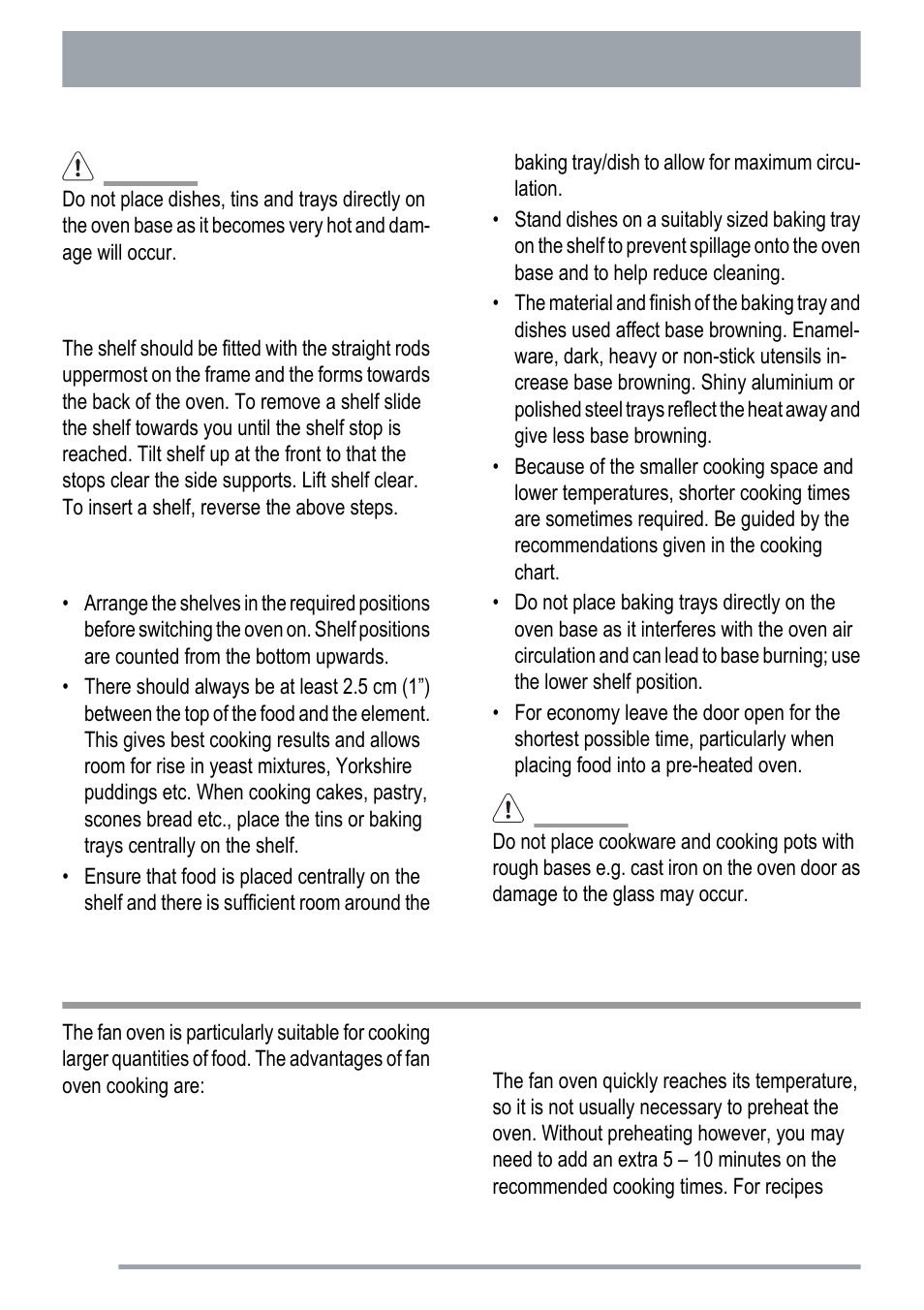 The main oven, Hints and tips, Preheating | Zanussi ZKC5020 User Manual | Page 16 / 36