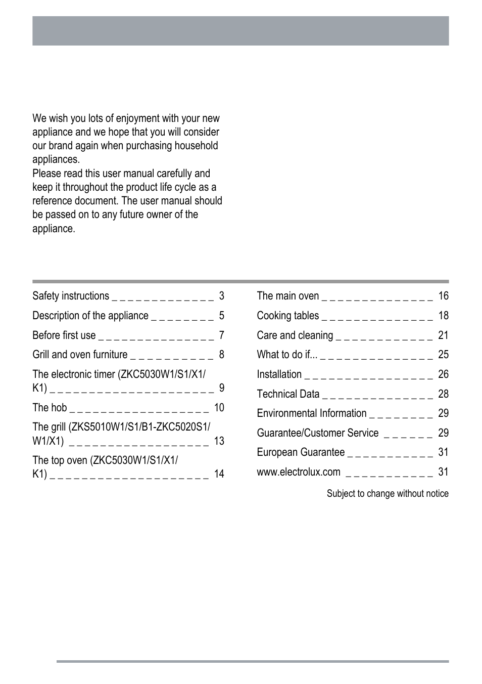 Zanussi ZKC5020 User Manual | Page 2 / 36