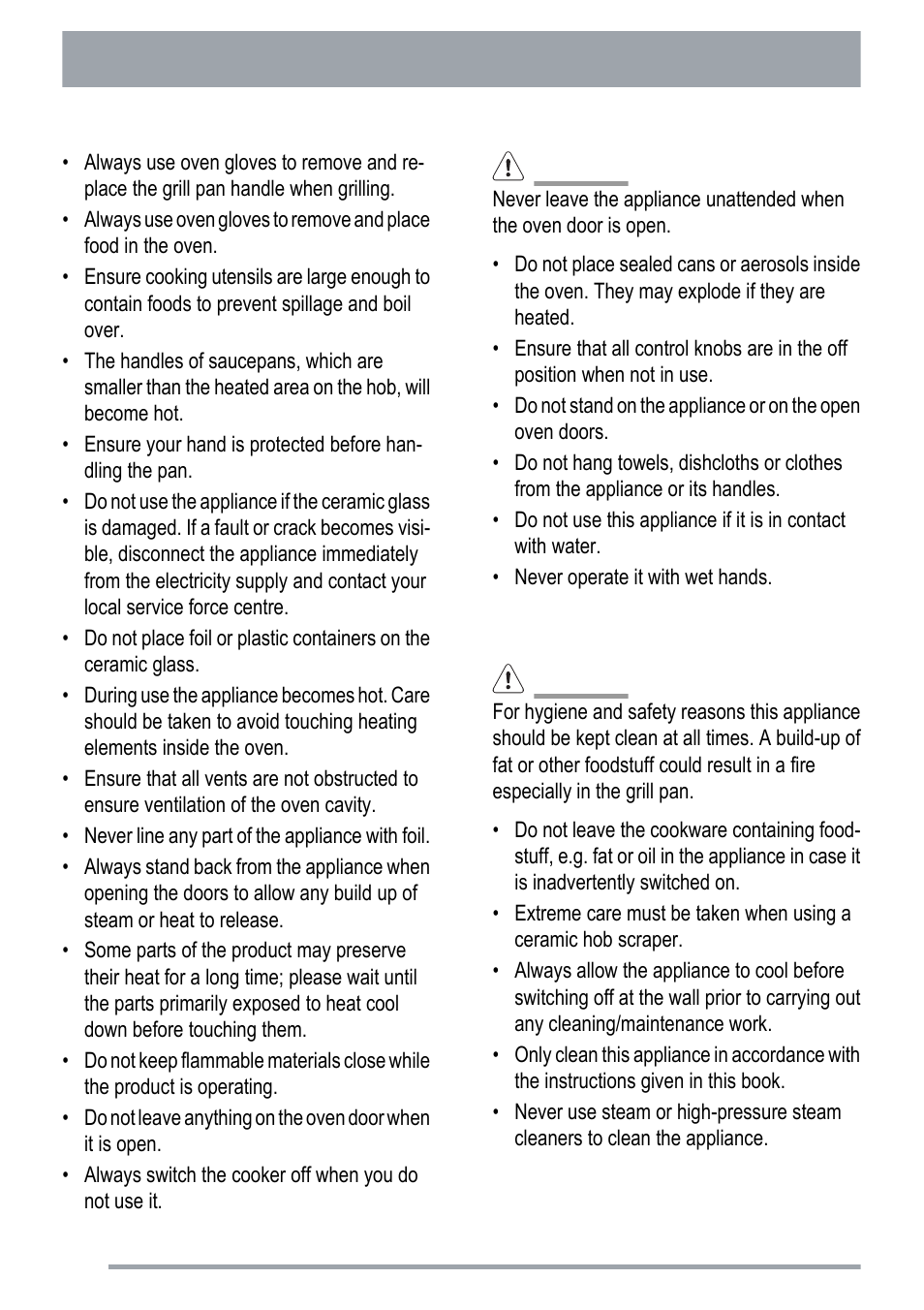 Cleaning and maintenance | Zanussi ZKC5020 User Manual | Page 4 / 36