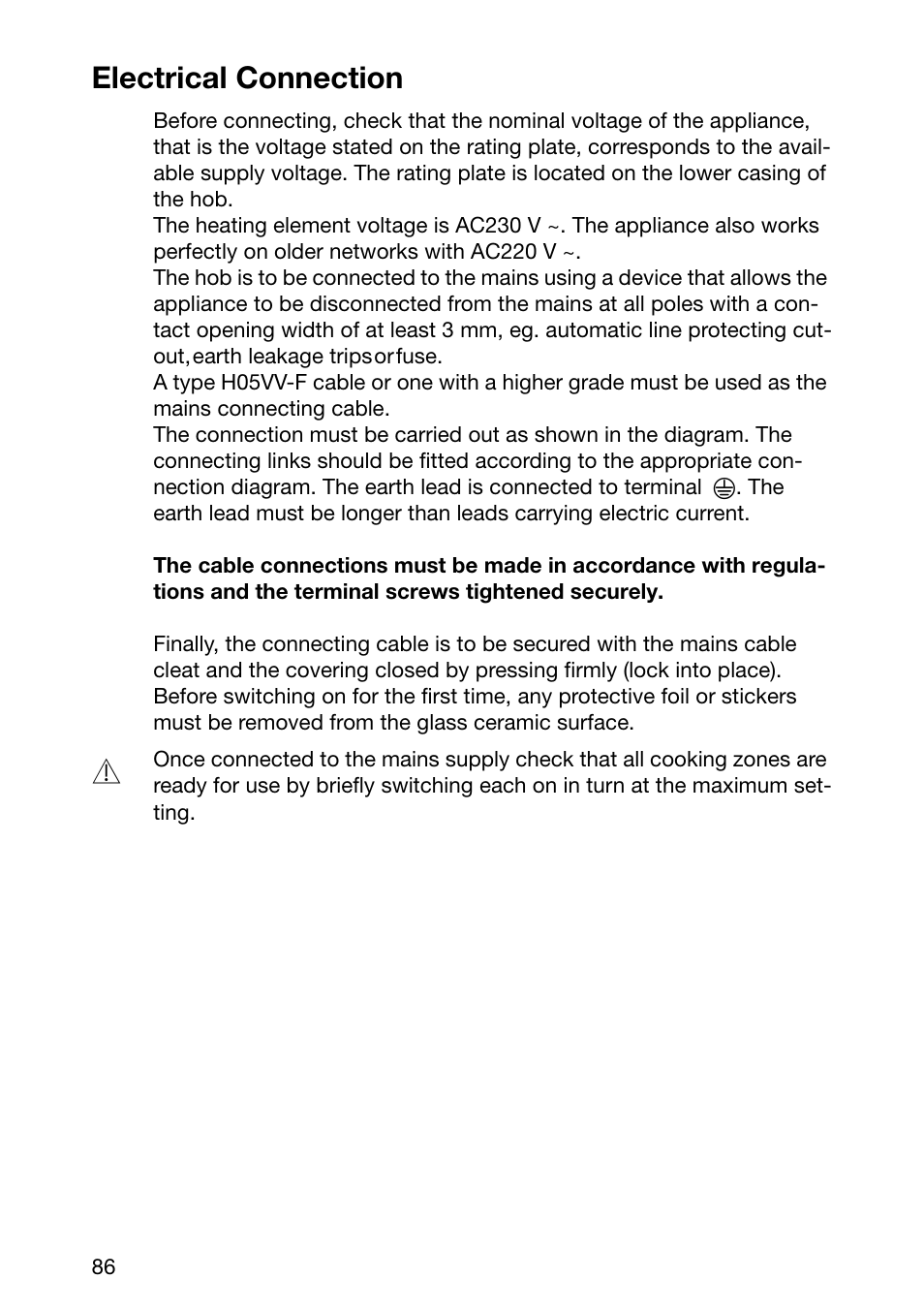 Electrical connection | Zanussi ZKF 661 LN User Manual | Page 20 / 26