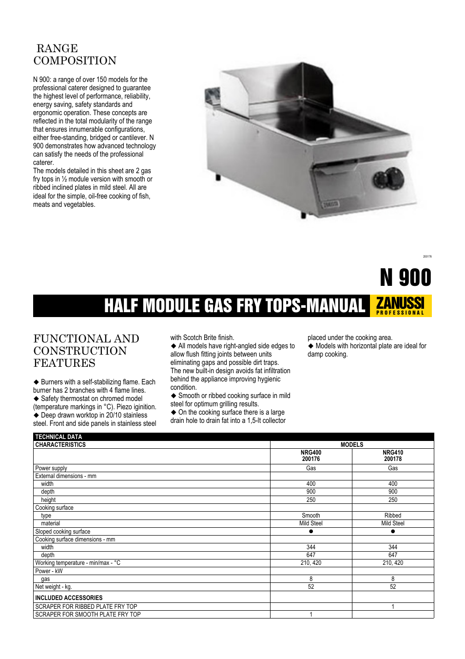 Zanussi NRG400 User Manual | 3 pages