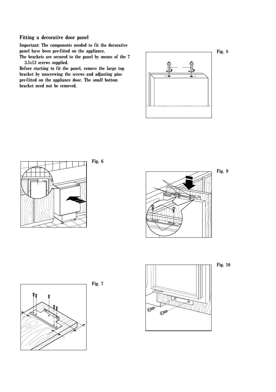 Fitting a decorative door panel | Zanussi ZEC 40 User Manual | Page 8 / 17