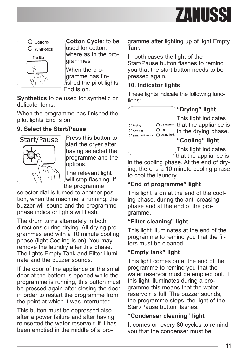 Zanussi ZDC 47100 W User Manual | Page 11 / 26