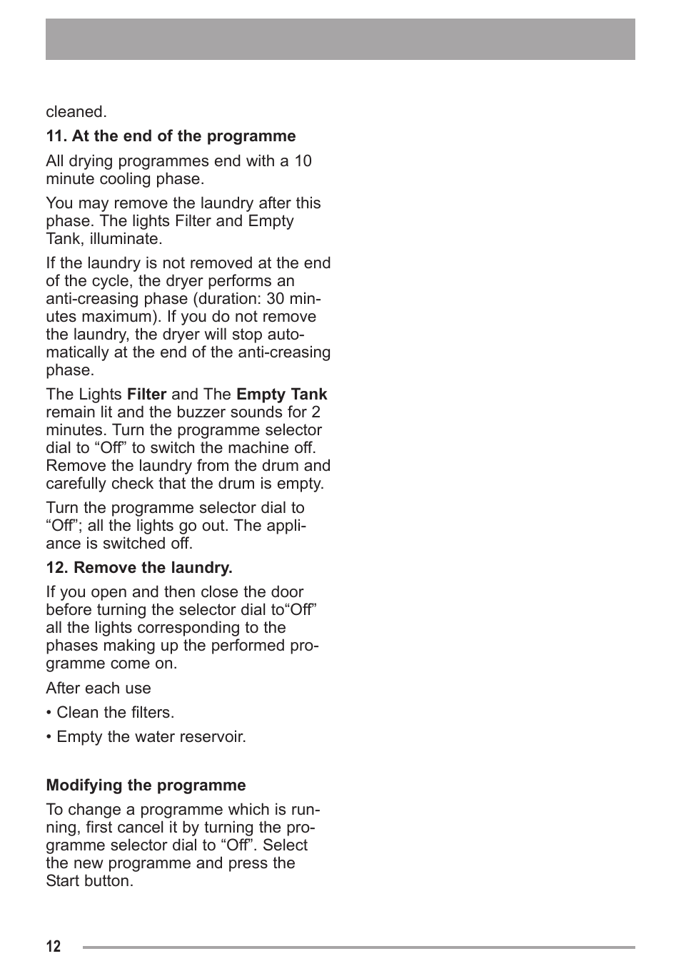 Zanussi ZDC 47100 W User Manual | Page 12 / 26