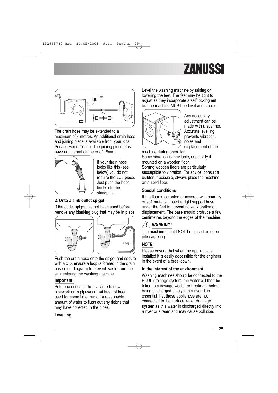 Zanussi ZWF16070 W1 User Manual | Page 25 / 28