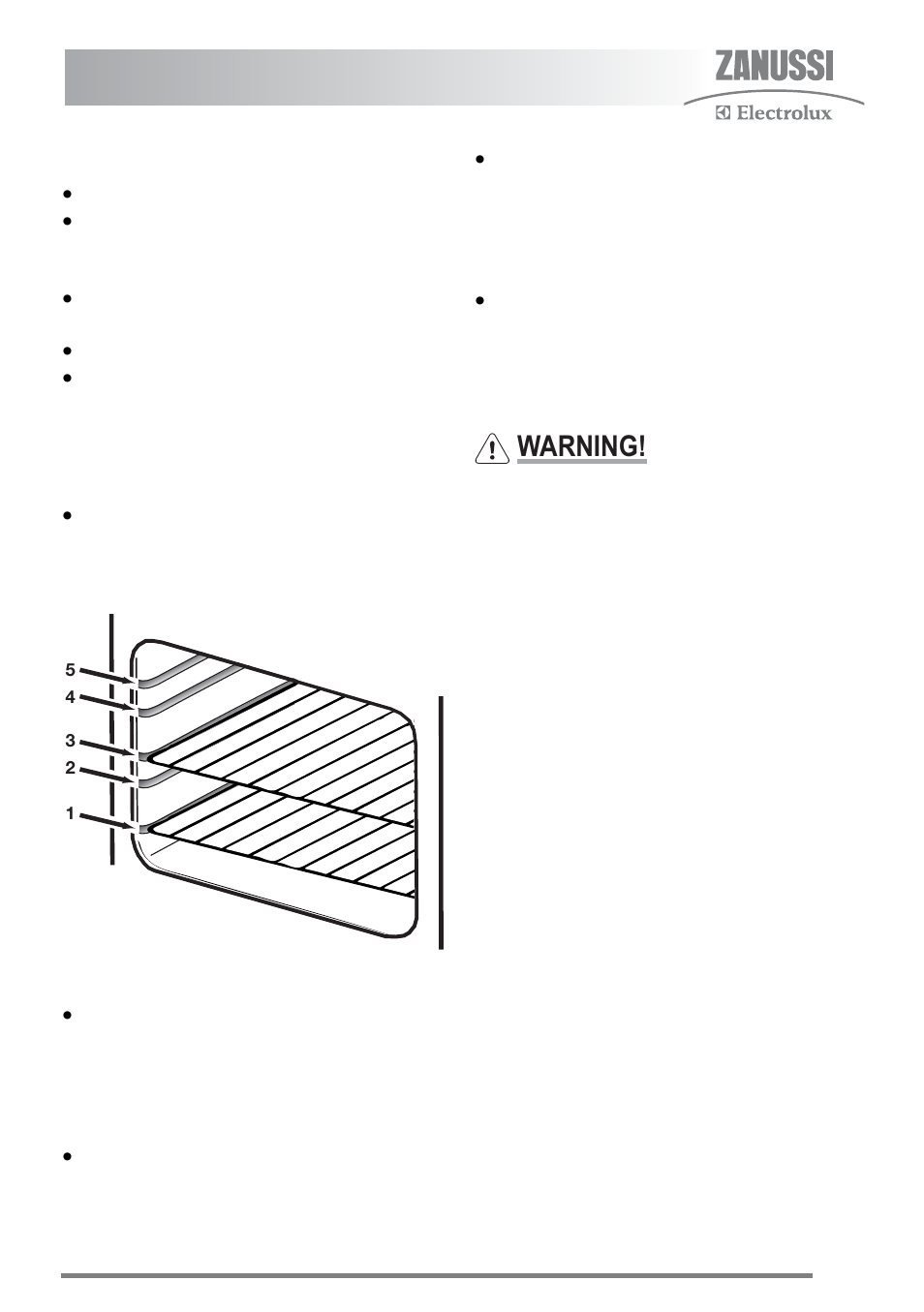 Hints and tips, Warning | Zanussi ZKM6040 User Manual | Page 21 / 44