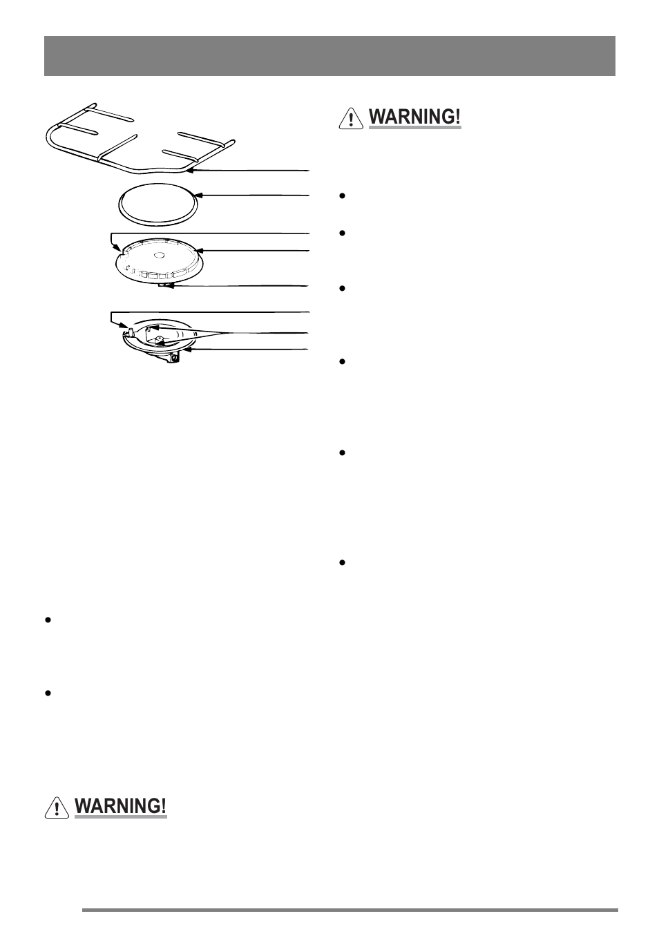 Cleaning the grill and oven furniture, Cleaning inside the grill and oven compartments, Warning | Zanussi ZKM6040 User Manual | Page 30 / 44