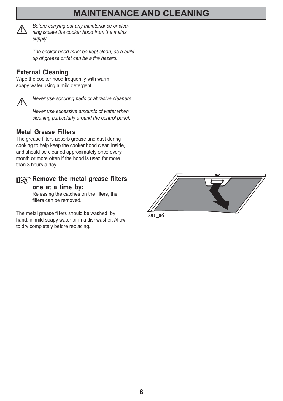 Maintenance and cleaning | Zanussi ZHC605 User Manual | Page 6 / 16