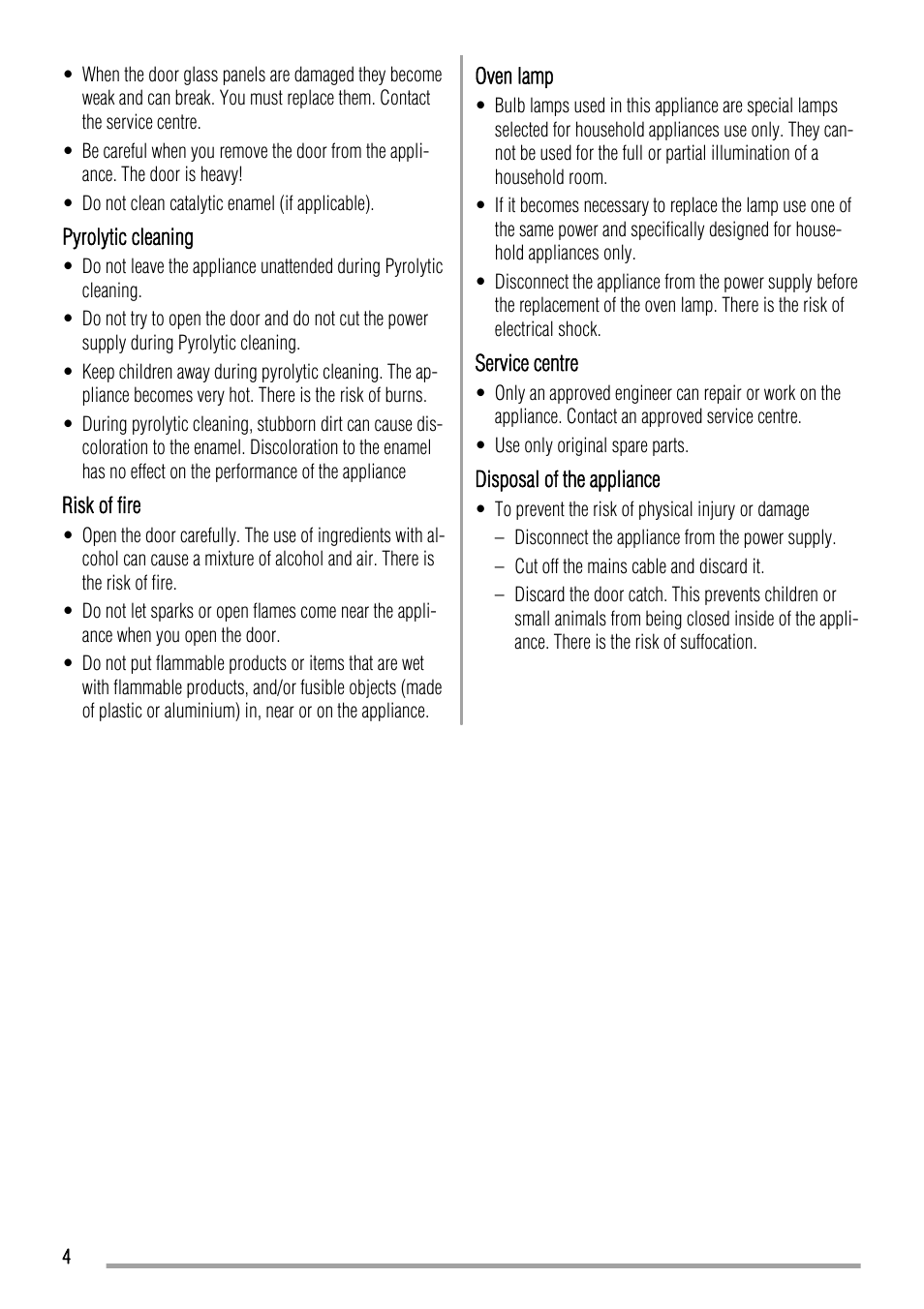 Zanussi ZYB 460 User Manual | Page 4 / 20
