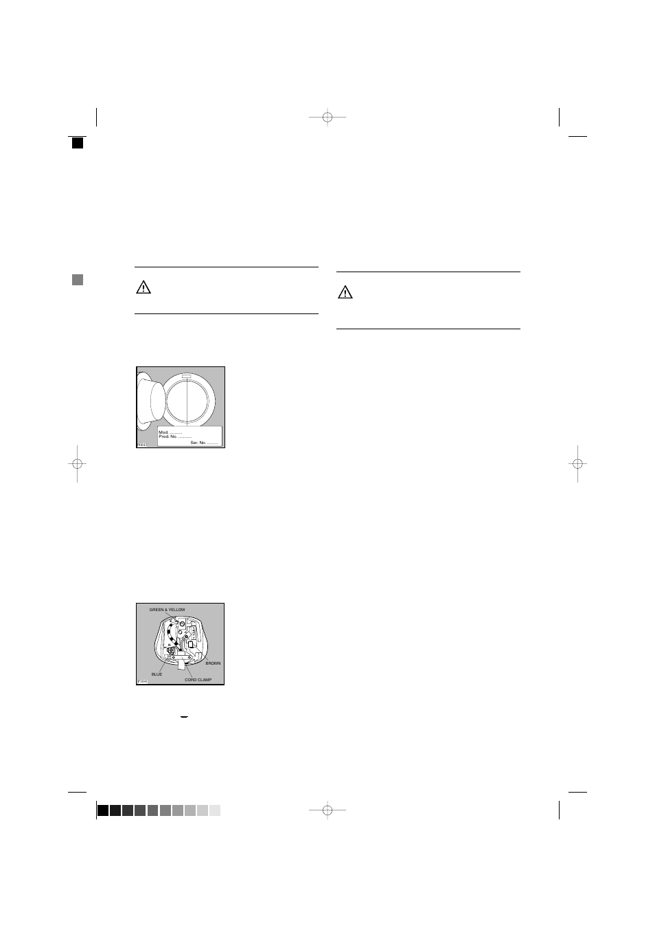 Electrical connection, Permanent connection, Mod. .......... prod. no. ........... ser. no | Zanussi ZJ 1217 User Manual | Page 28 / 31