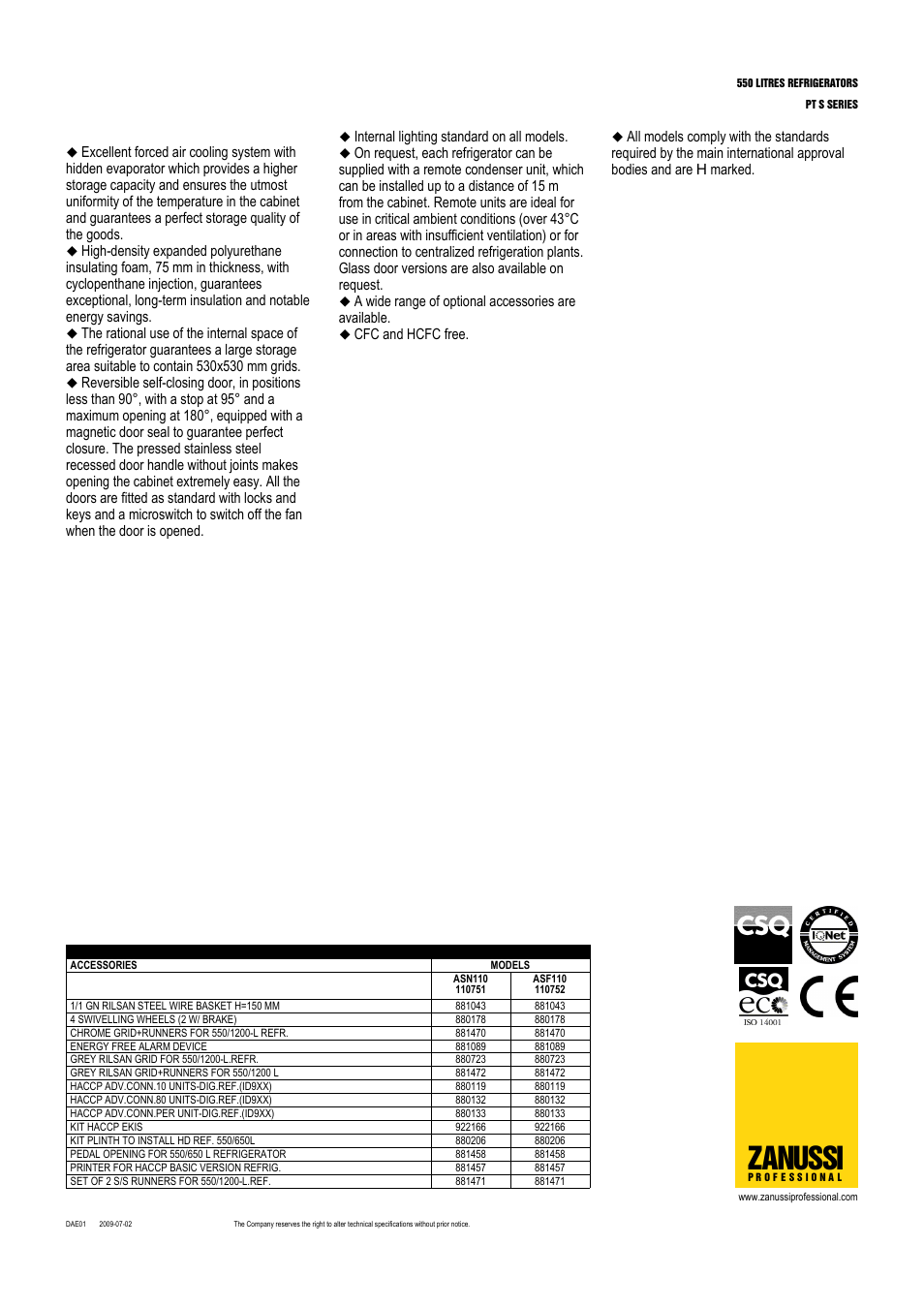 Zanussi | Zanussi 110752 User Manual | Page 2 / 4