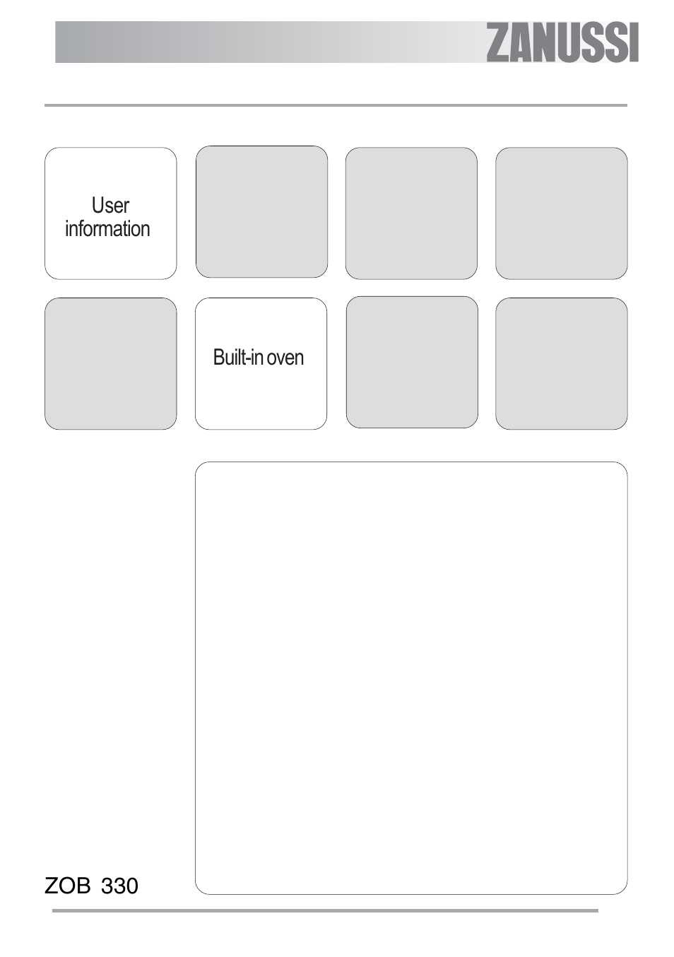 Zanussi U33008 ZOB 330 User Manual | 32 pages