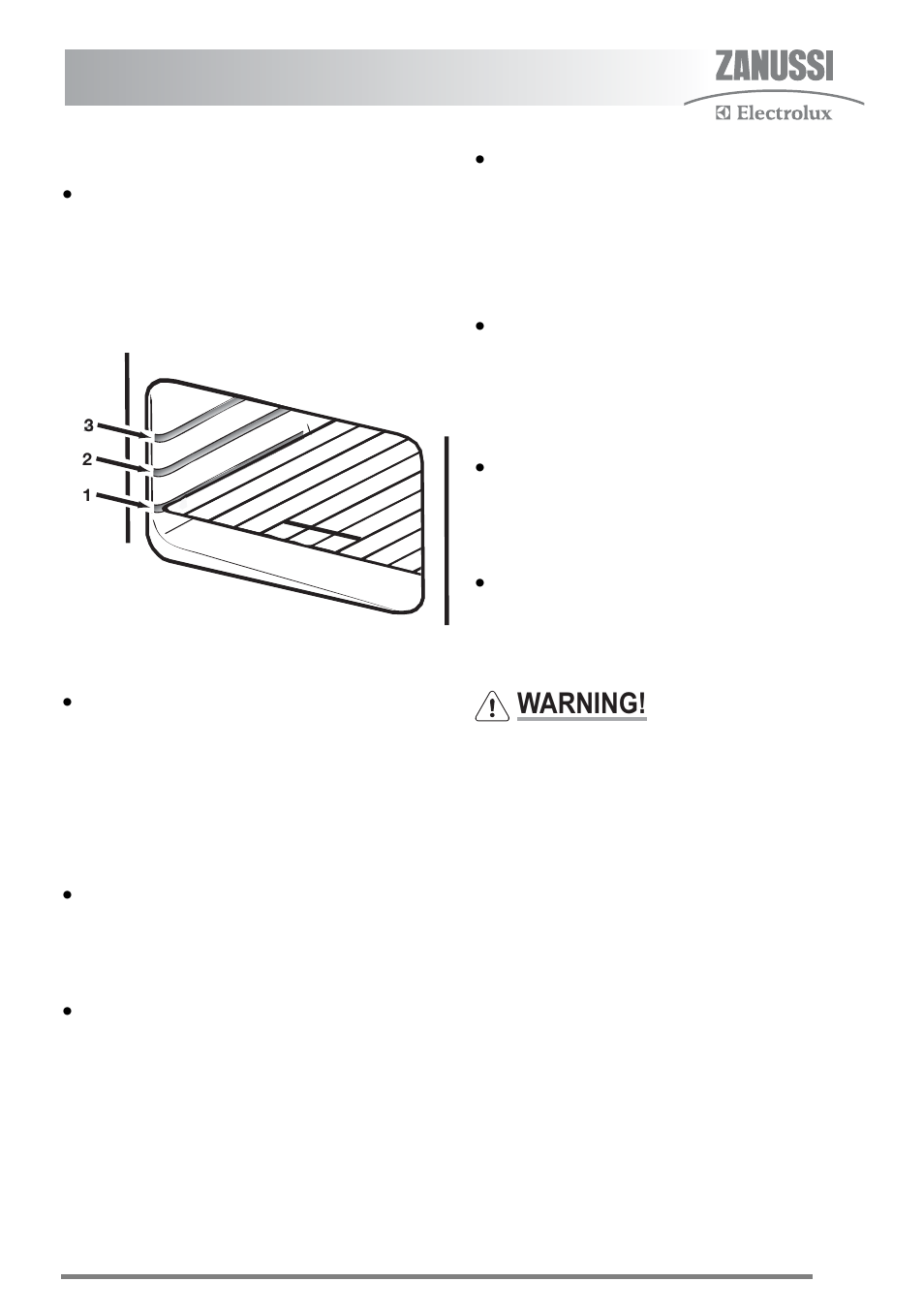 Hints and tips, Warning | Zanussi U30356 ZKC6010 User Manual | Page 13 / 32