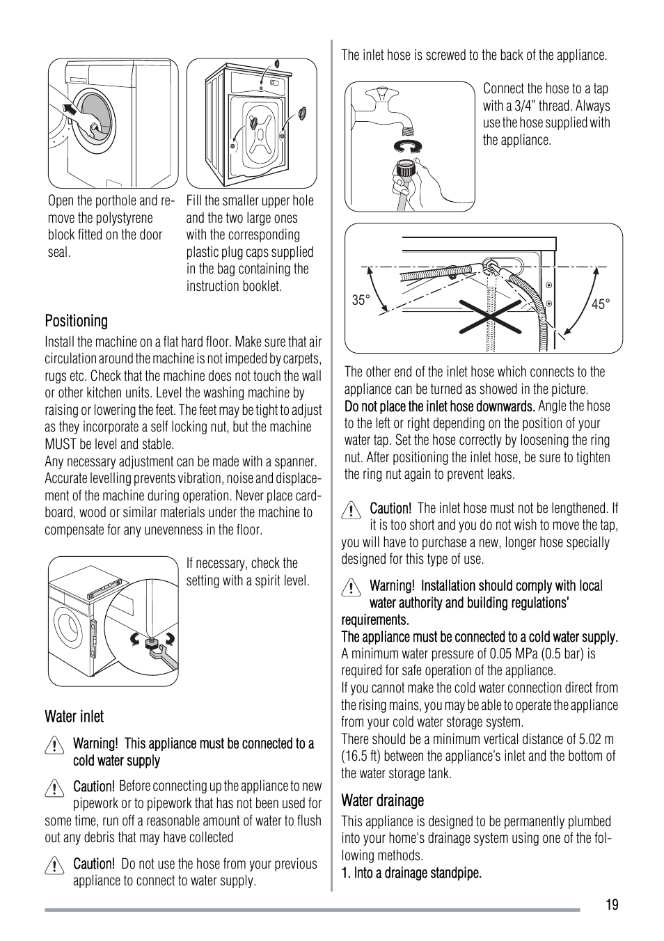 Zanussi ZWF 14069W User Manual | Page 19 / 24