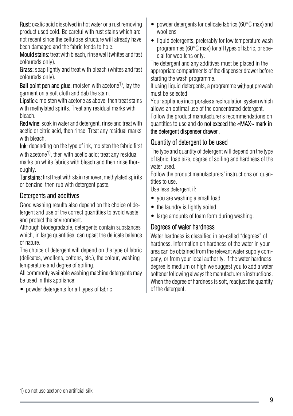 Zanussi ZWF 14069W User Manual | Page 9 / 24