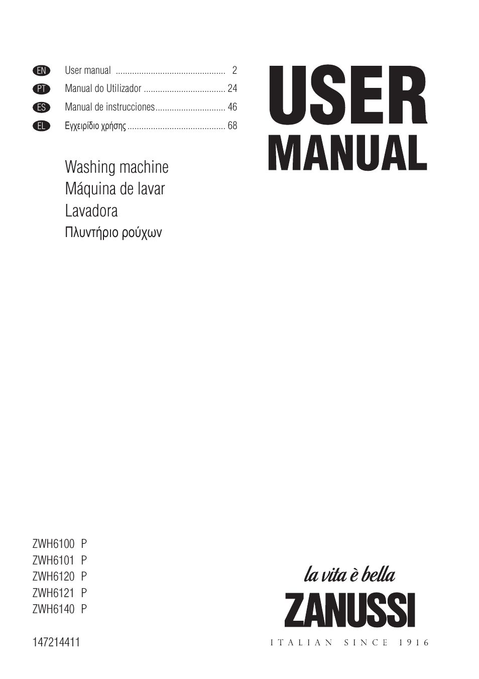 Zanussi ZWH6121 P User Manual | 23 pages
