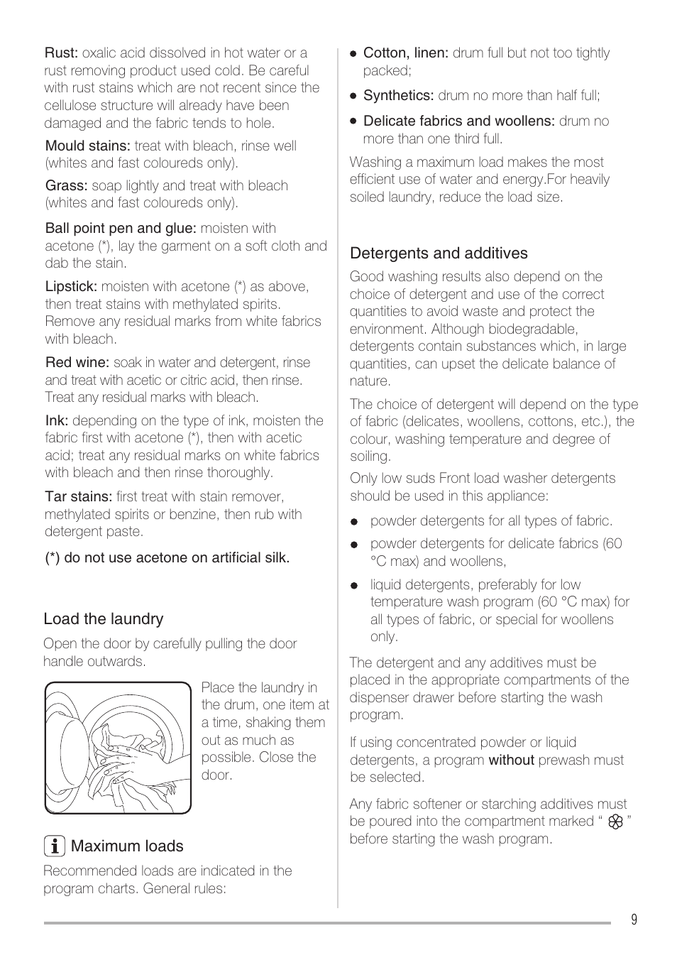 Zanussi ZWH6121 P User Manual | Page 9 / 23