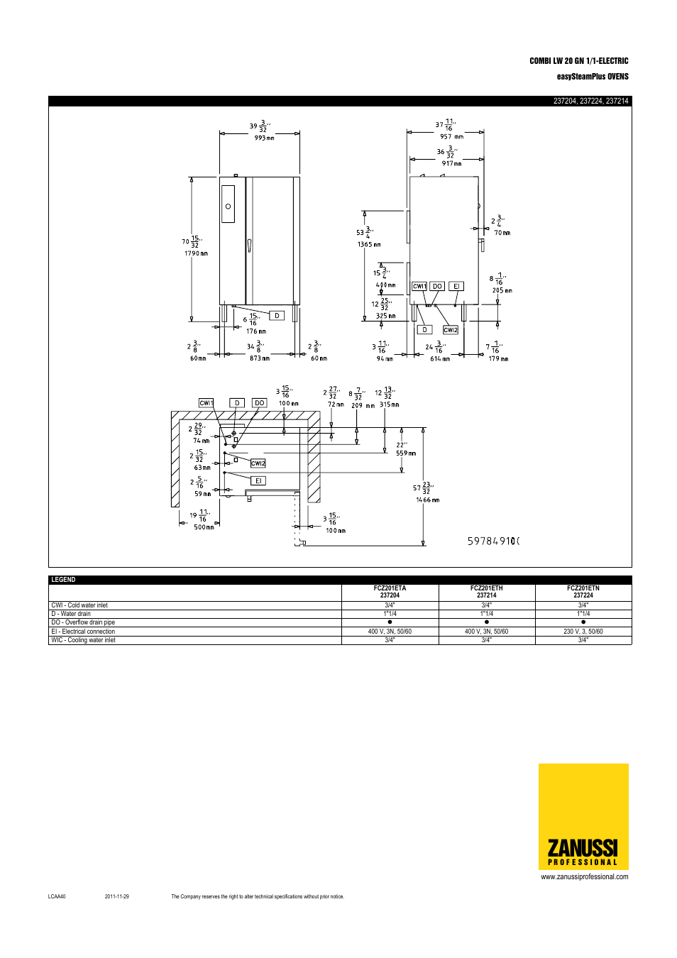 Zanussi | Zanussi easySteamPlus 237014 User Manual | Page 3 / 3