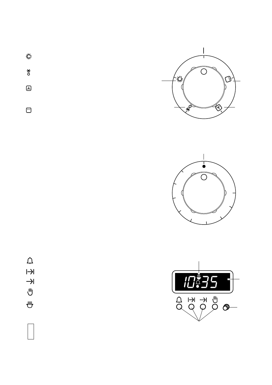 Controls, Oven function control knob, Thermostat control knob | 24 hour clock and timer | Zanussi ZBF 863 User Manual | Page 5 / 22