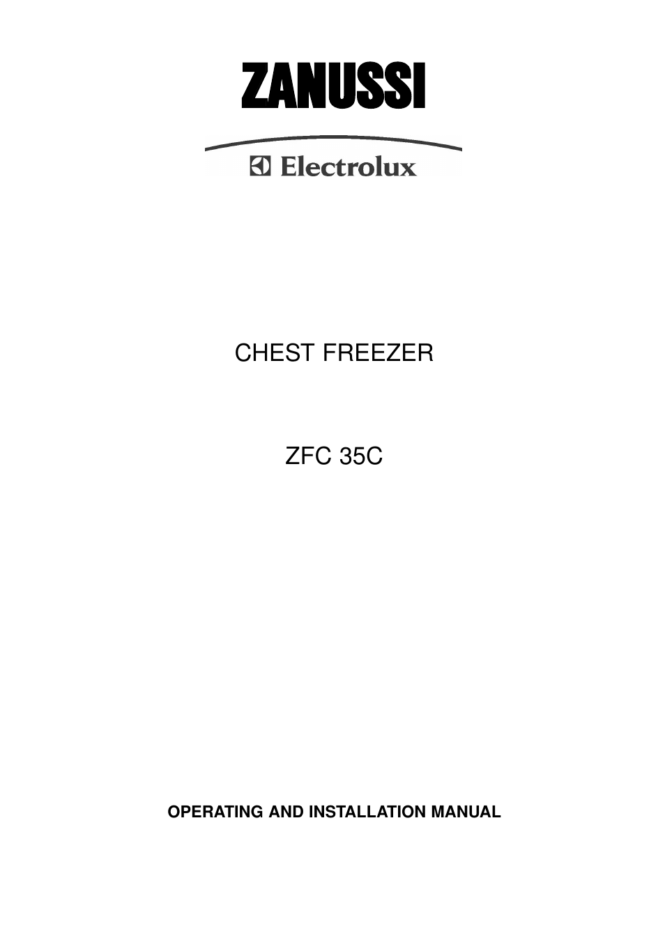 Zanussi ZFC 35C User Manual | 12 pages