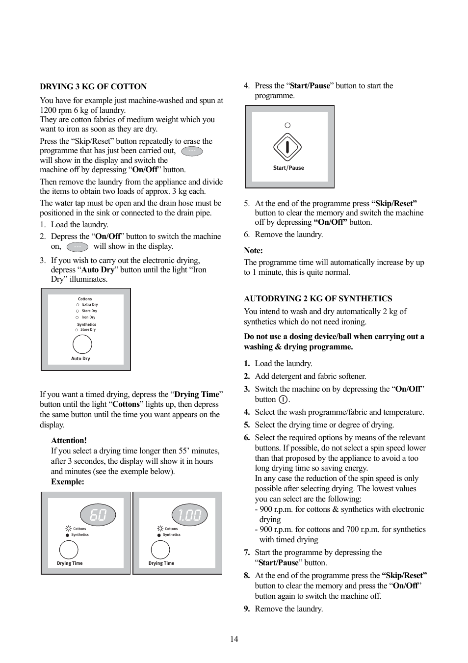 Zanussi ZWD 1471 W User Manual | Page 14 / 30