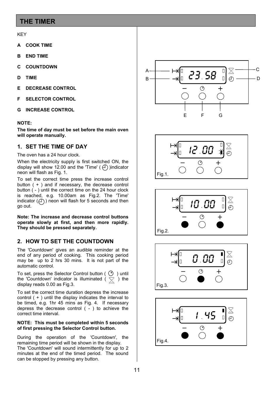 The timer | Zanussi ZCE 7551X User Manual | Page 11 / 36