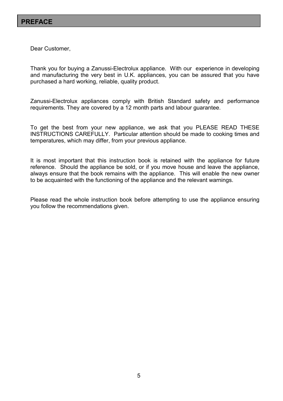 Zanussi ZCE 7551X User Manual | Page 5 / 36