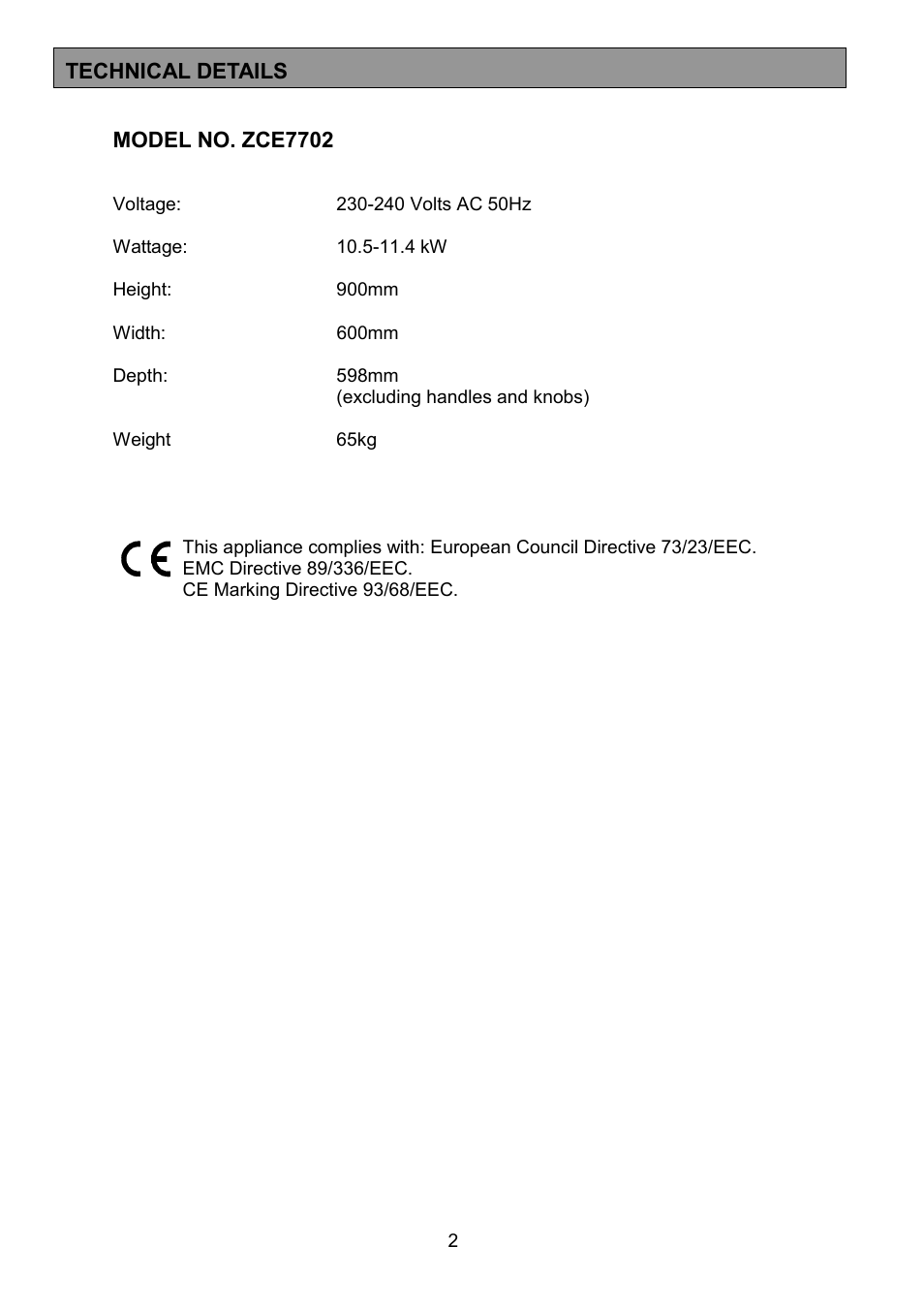 Zanussi ZCE 7702 User Manual | Page 2 / 36