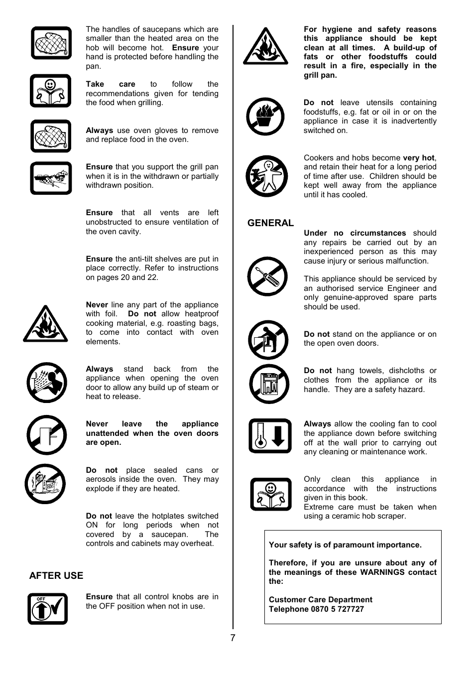 After use, General | Zanussi ZCE 7702 User Manual | Page 7 / 36