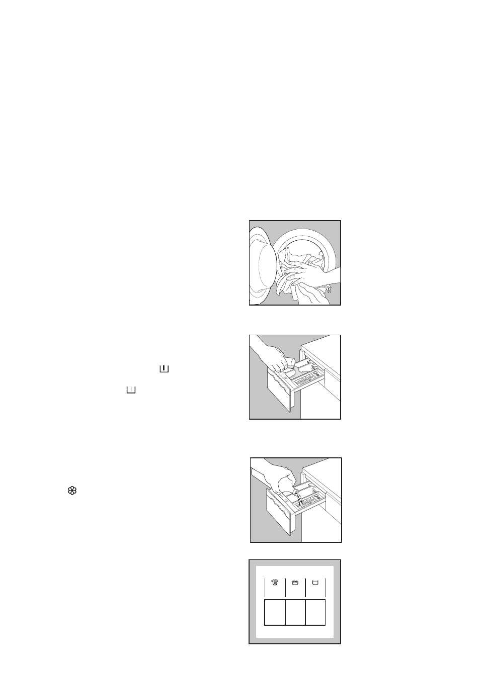 Operating sequence, Load the laundry, Measure out the detergent | Measure out the fabric softener, Select the required option(s) | Zanussi FJS 1097 NW User Manual | Page 7 / 27