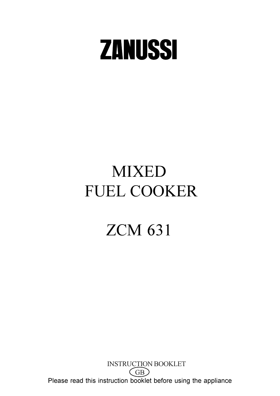 Zanussi ZCM 631 User Manual | 24 pages