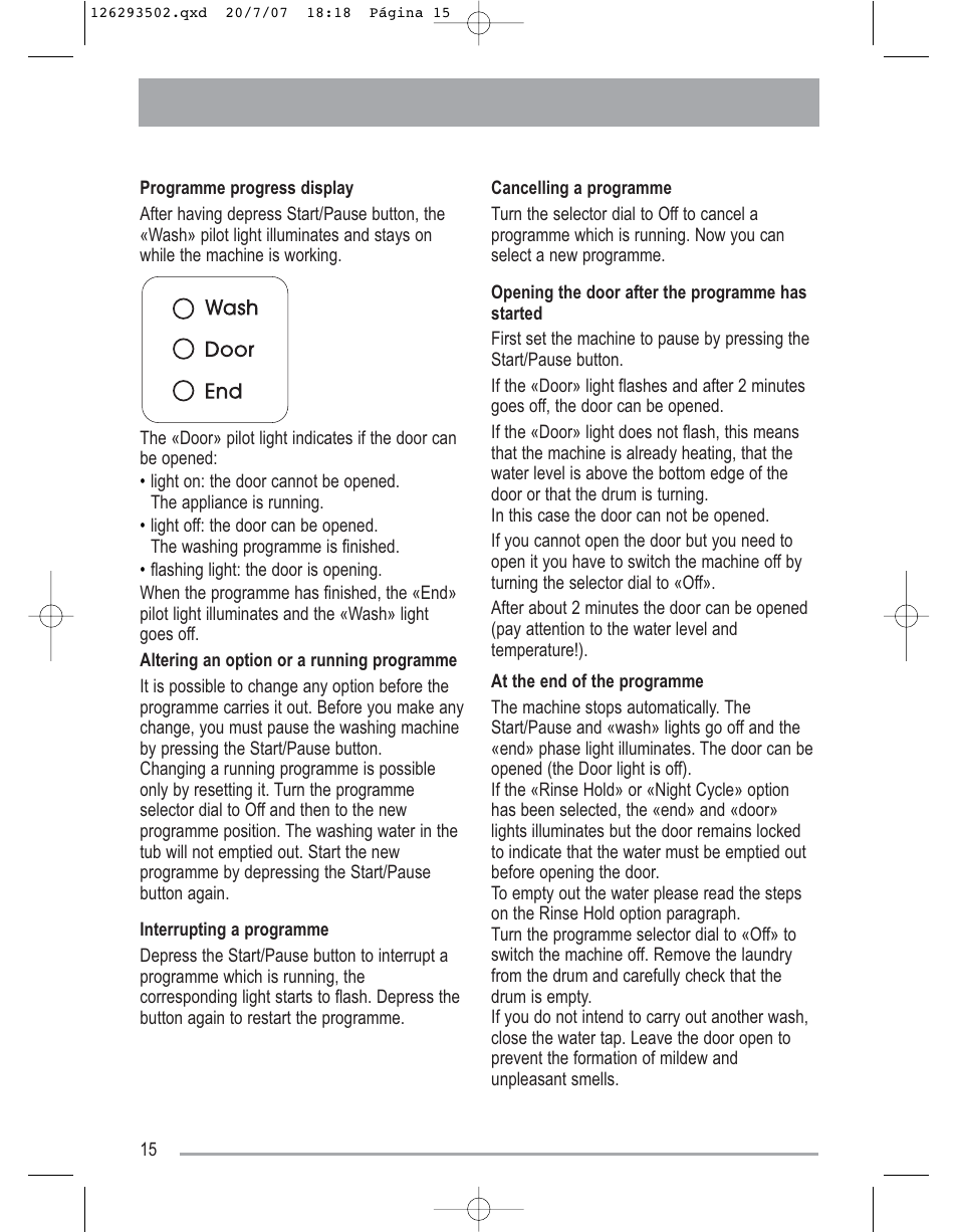 Zanussi ZWF14170W User Manual | Page 15 / 31