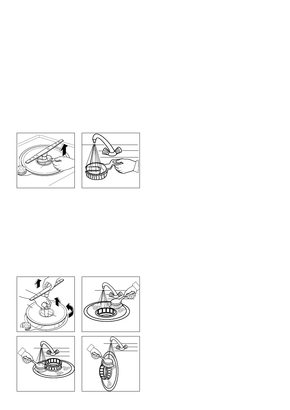 Maintenance and cleaning, Internal cleaning, Cleaning the central filter | Cleaning the large filter, External cleaning, Prolonged periods of non-operation, Frost precautions, Moving the machine | Zanussi DWS 909 User Manual | Page 12 / 16