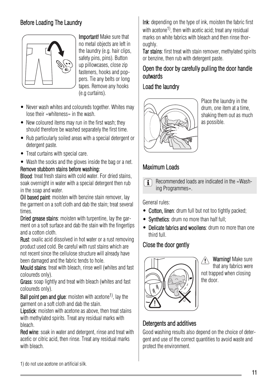 Zanussi ZWH6140 P User Manual | Page 11 / 28