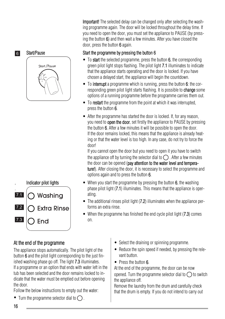 Zanussi ZWH6140 P User Manual | Page 16 / 28