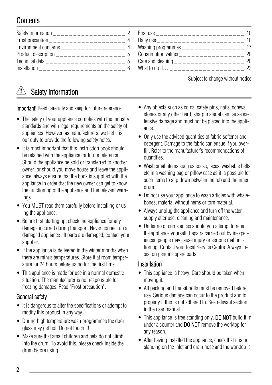 Zanussi ZWH6140 P User Manual | Page 2 / 28