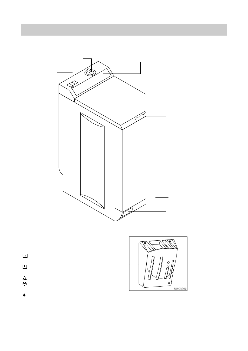 Description of the appliance, Detergent dispenser | Zanussi TL 555 C User Manual | Page 5 / 20