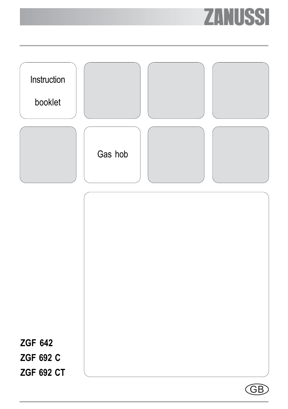 Zanussi ZGF 692 CT User Manual | 32 pages
